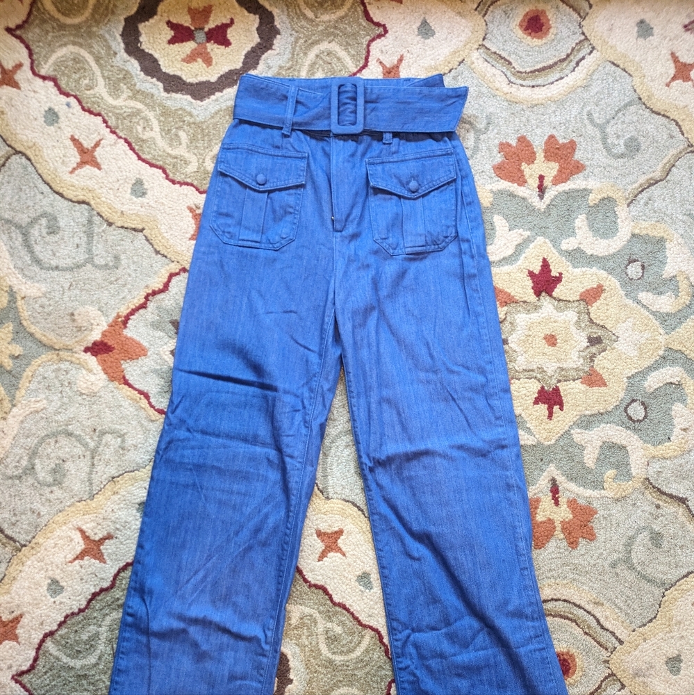Sezane Denim Phil Trousers high waisted size 34